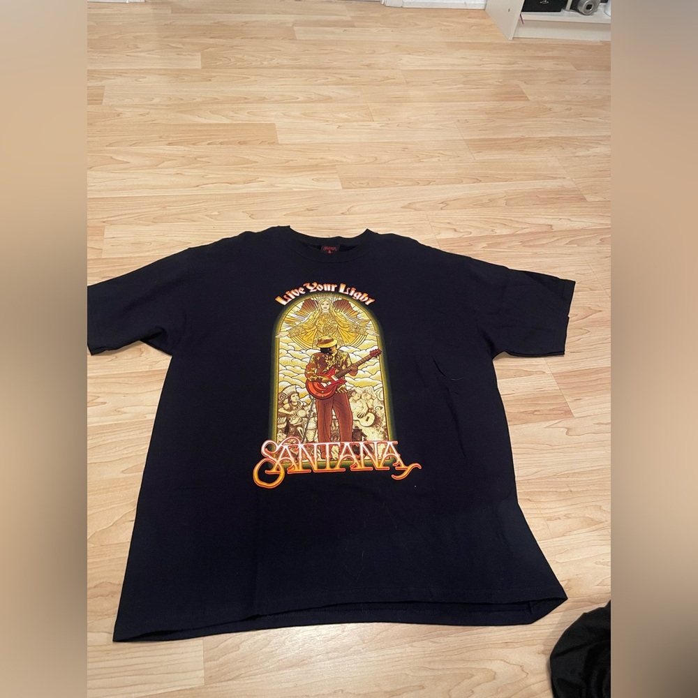 Carlos Santana Black Graphic T-Shirt